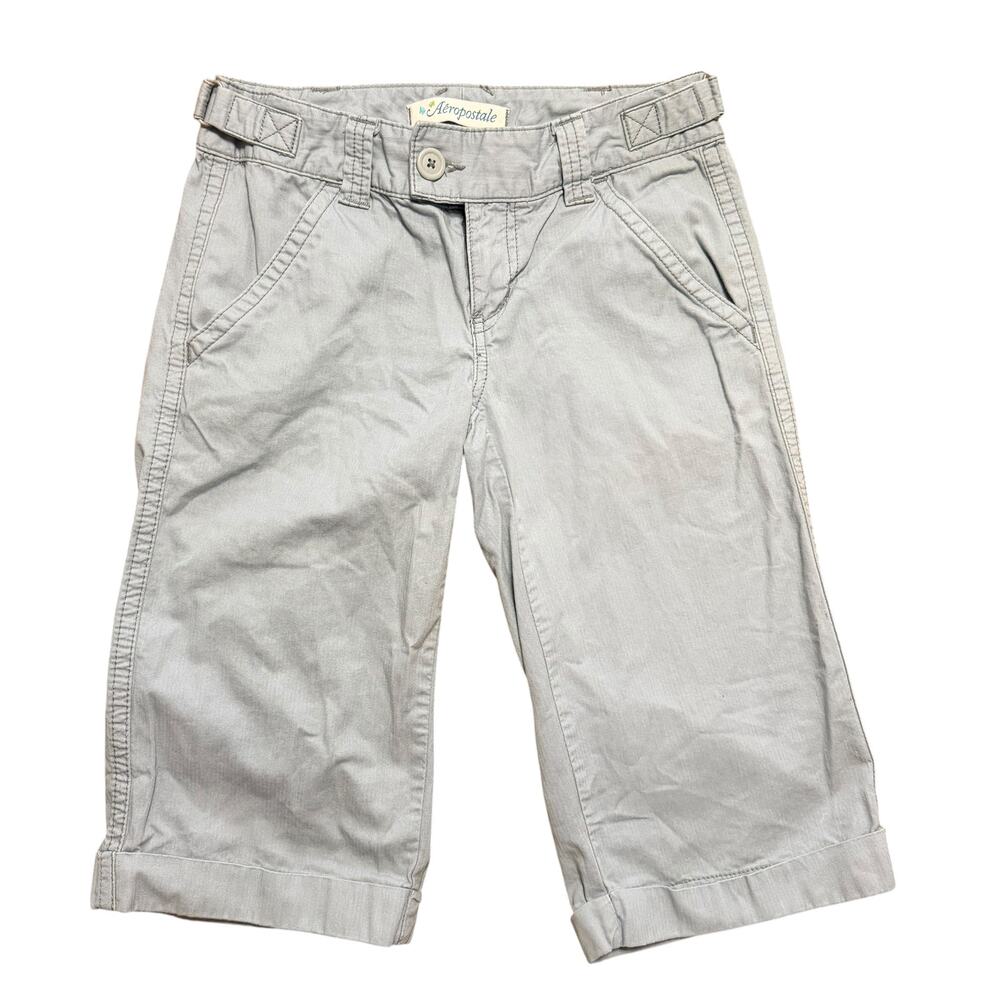 Vintage Y2K Aerpostale Blue Lowrise Cropped Capri Pants Size 0